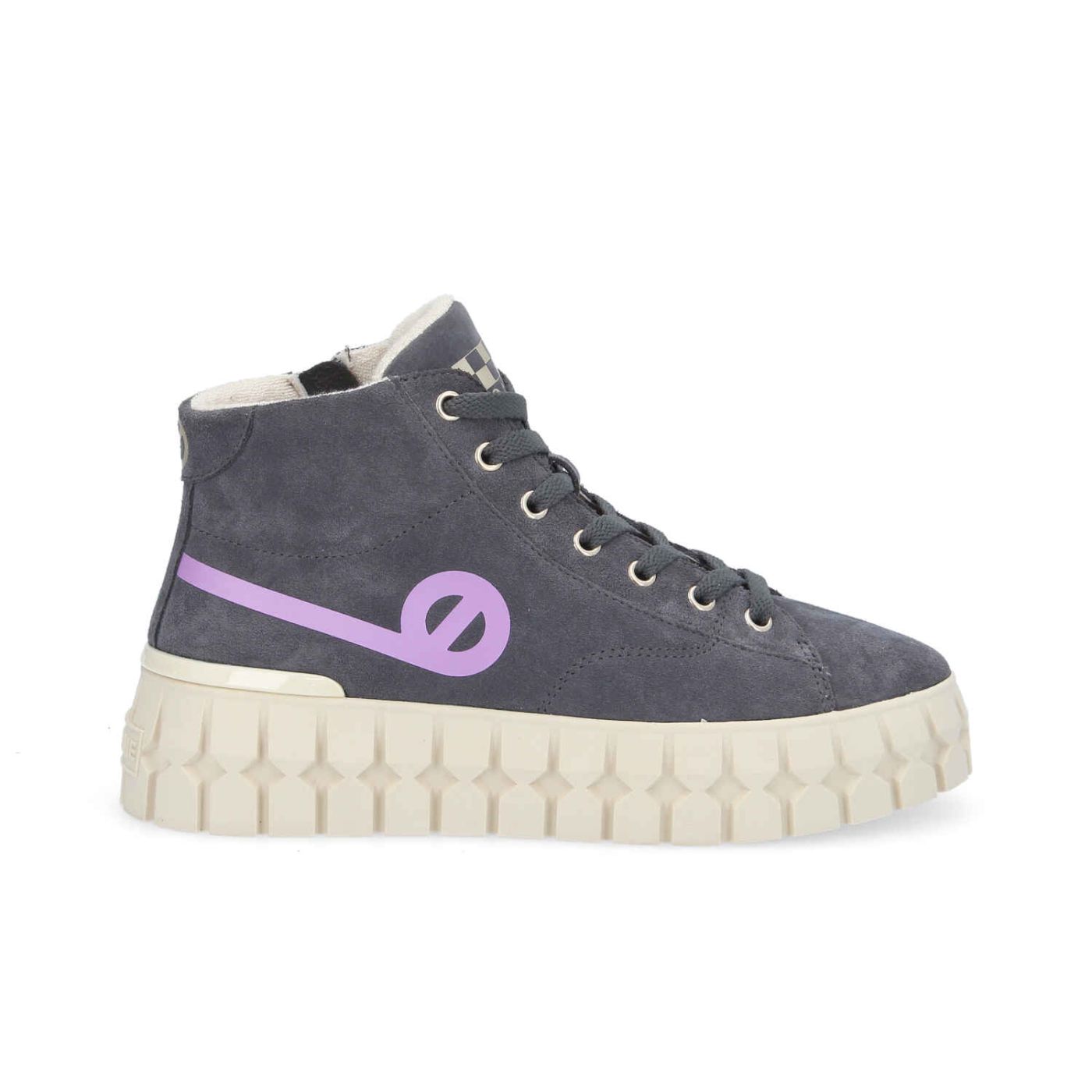 PLAY MID W  -  SUEDE/PRINT  - GRIGIO CARBONIO/LILLA